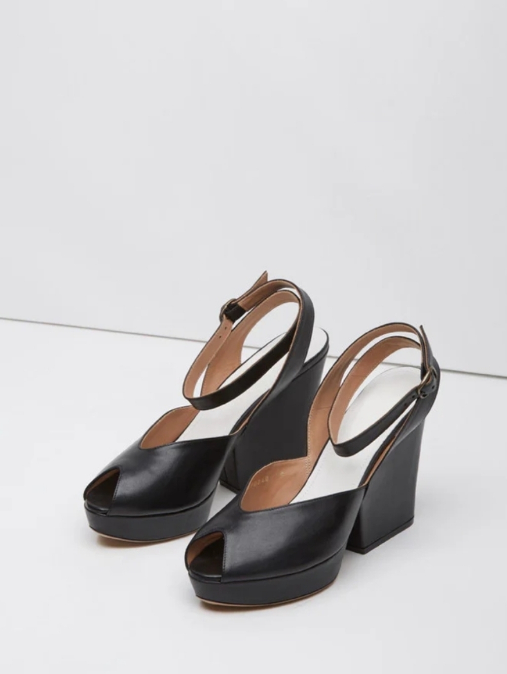 MM22 Maison Martin Margiela Ankle Srrap Peeo Toe Wedge Sandals 37.5